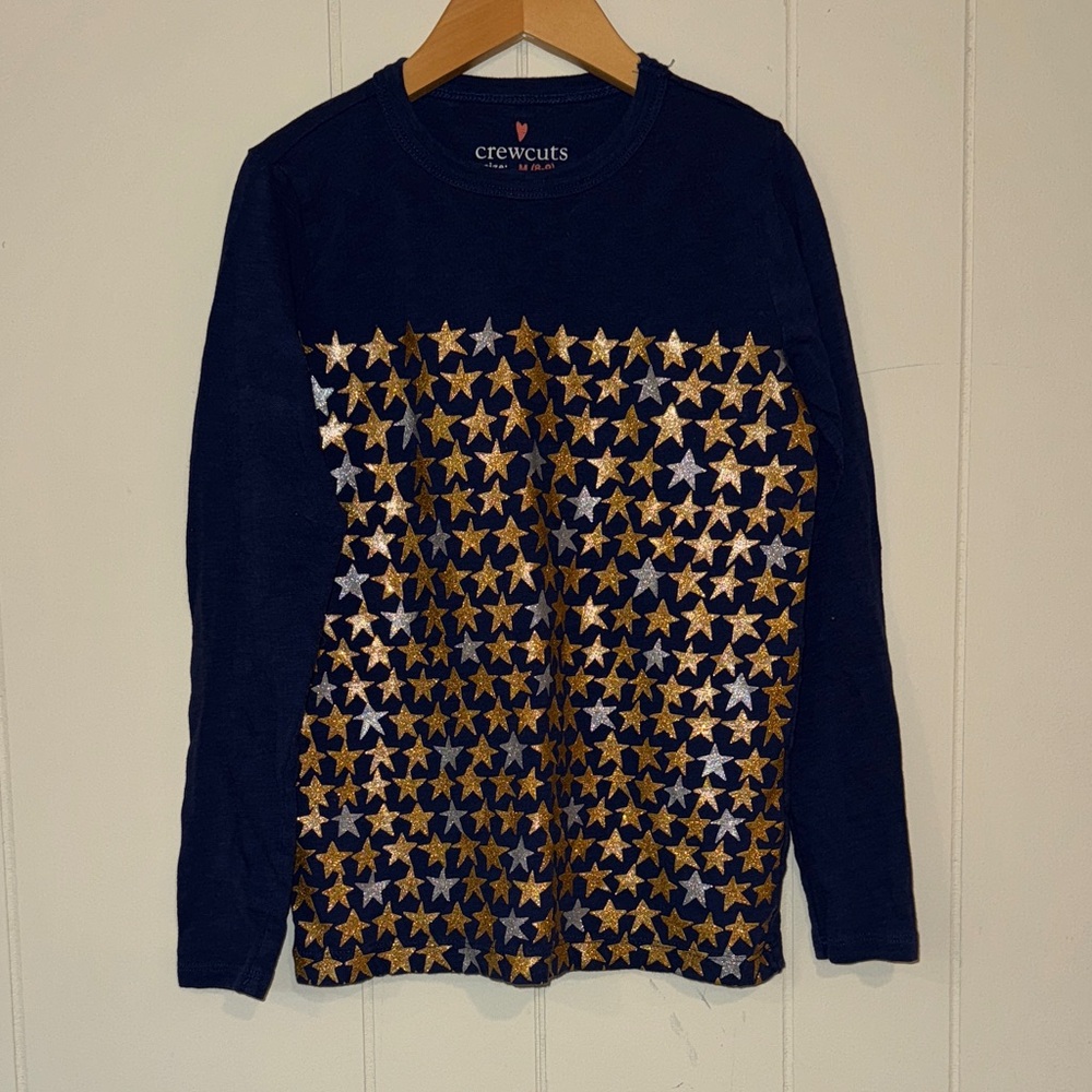 Crewcuts Navy Sweater with Gold and Silver Stars